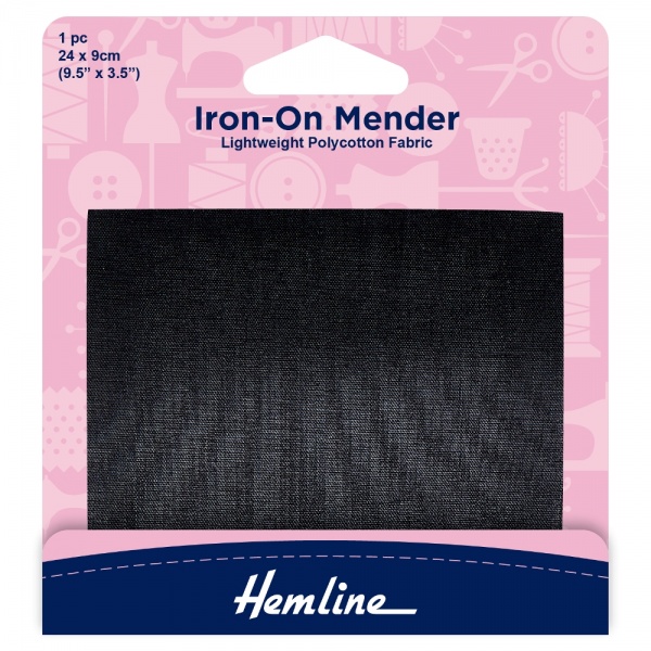 Black Iron-On Mender