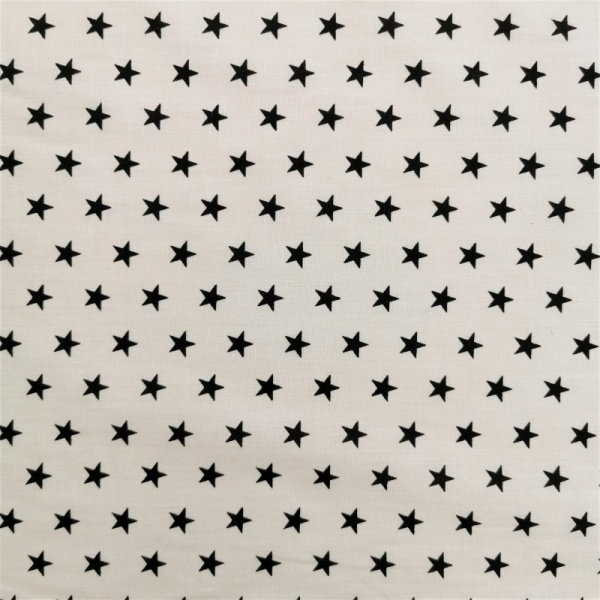 Polycotton 1cm Stars Black