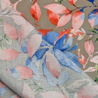 Floral Linen Spandex Beige