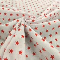 Polycotton 1cm Stars Red
