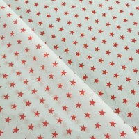 Polycotton 1cm Stars Red