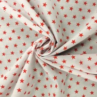 Polycotton 1cm Stars Red