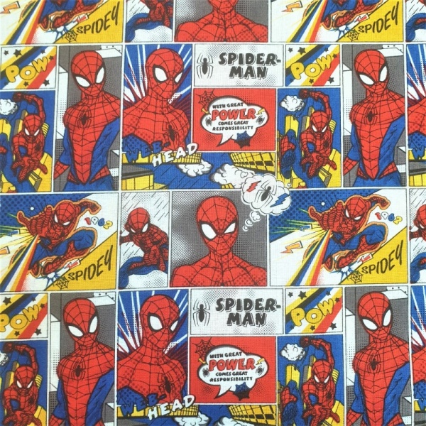 100% Cotton - Spiderman Comic Strp