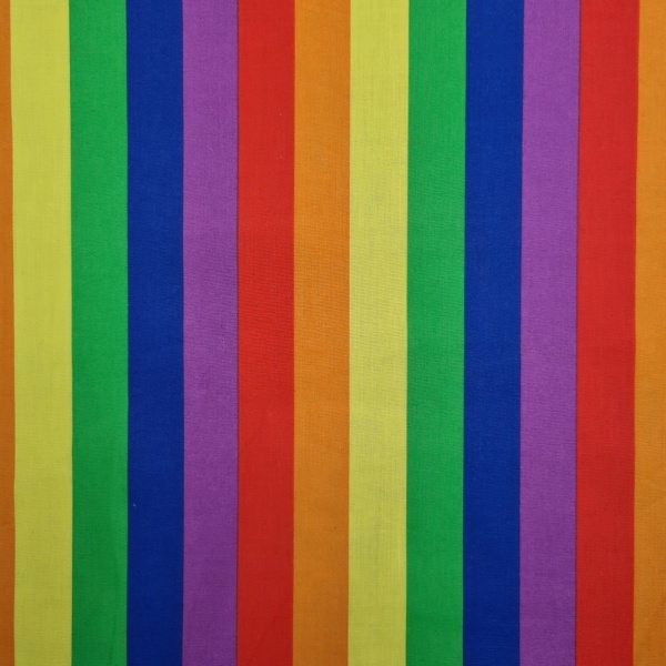 Rainbow Polycotton Stripe 25mm