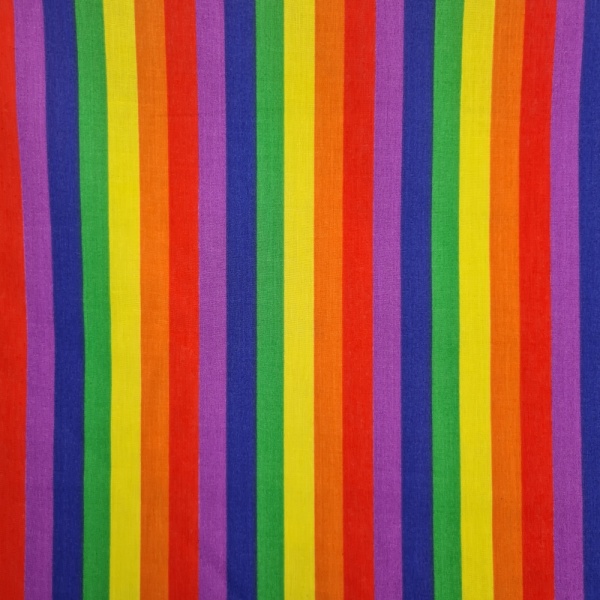 Rainbow Polycotton Stripe 12mm