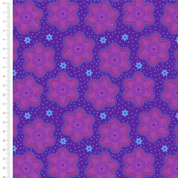 100% Cotton - PURPLE FLOWERS