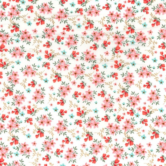 Floral Poplin Design 20 - CORAL