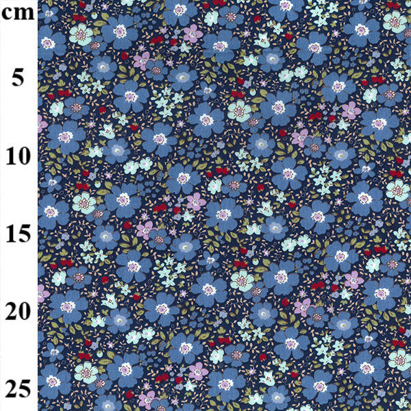 Floral Poplin Design 1 NAVY