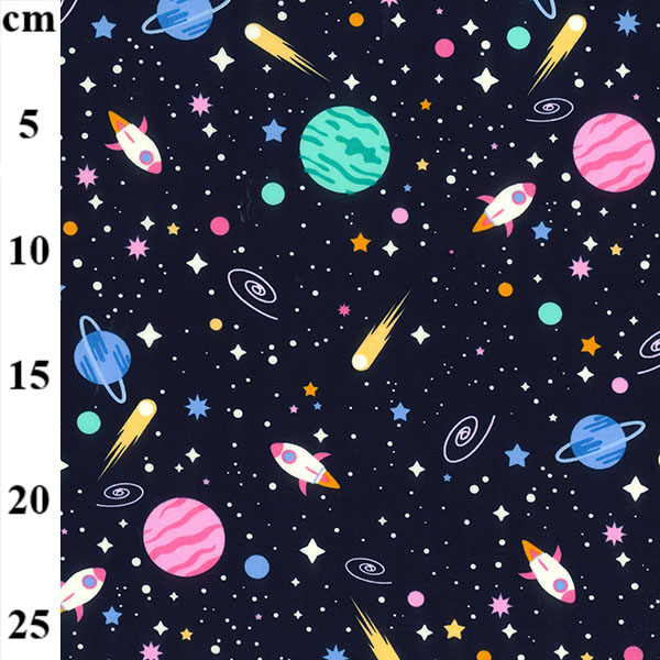 100% Cotton Poplin - OUTERSPACE NAVY