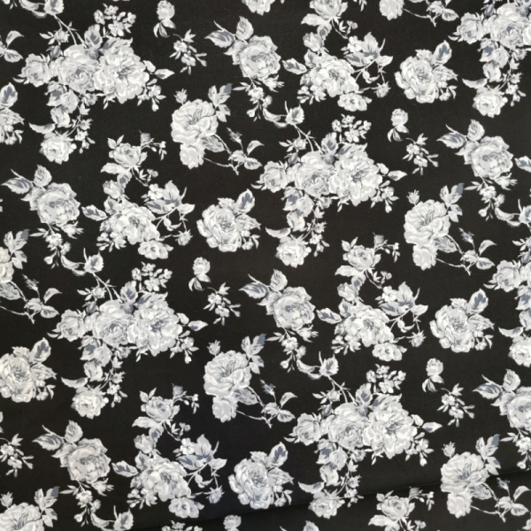 Floral Poplin Design 26 BLACK FLORAL