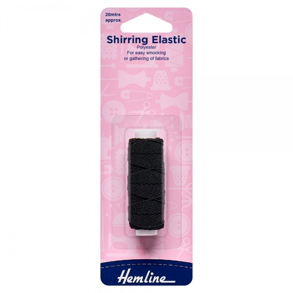 Black Shirring Elastic