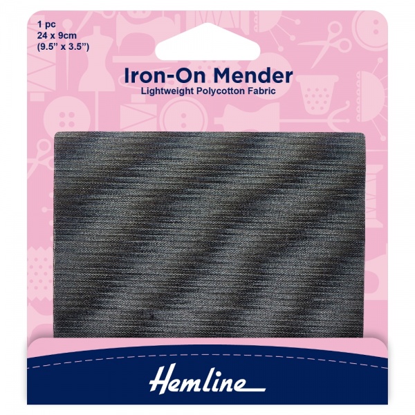 Dark Grey Iron-On Mender