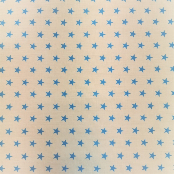 Polycotton 1cm Stars Turquoise