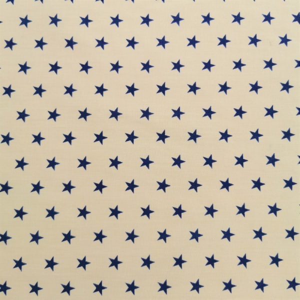 Polycotton 1cm Stars Navy