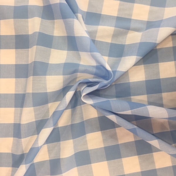 1'' Polycotton Gingham SKY BLUE