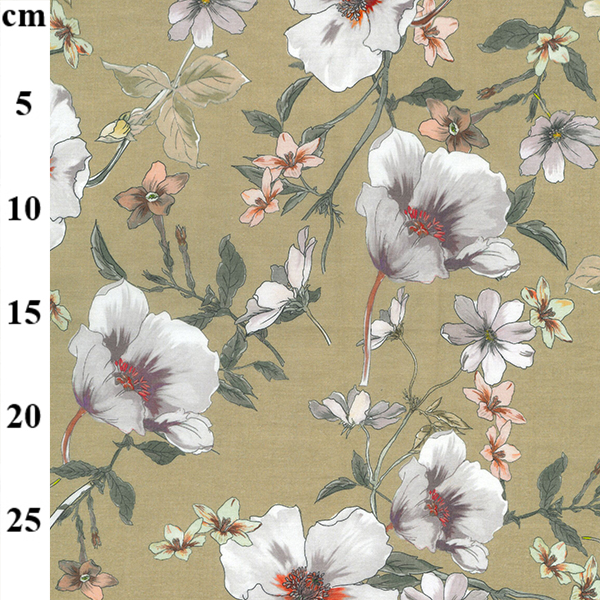 100% Cotton Lawn Design 1 TAUPE FLORAL