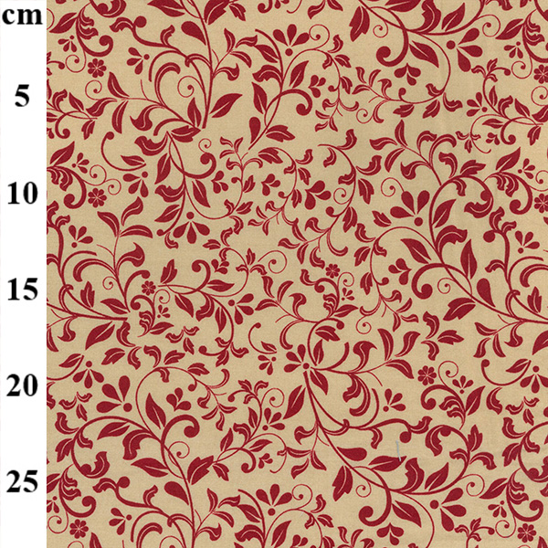 100% Floral Cotton CREAM-WINE