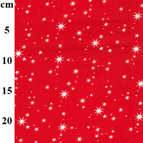Christmas Polycotton TWINKLE TWINKLE - RED