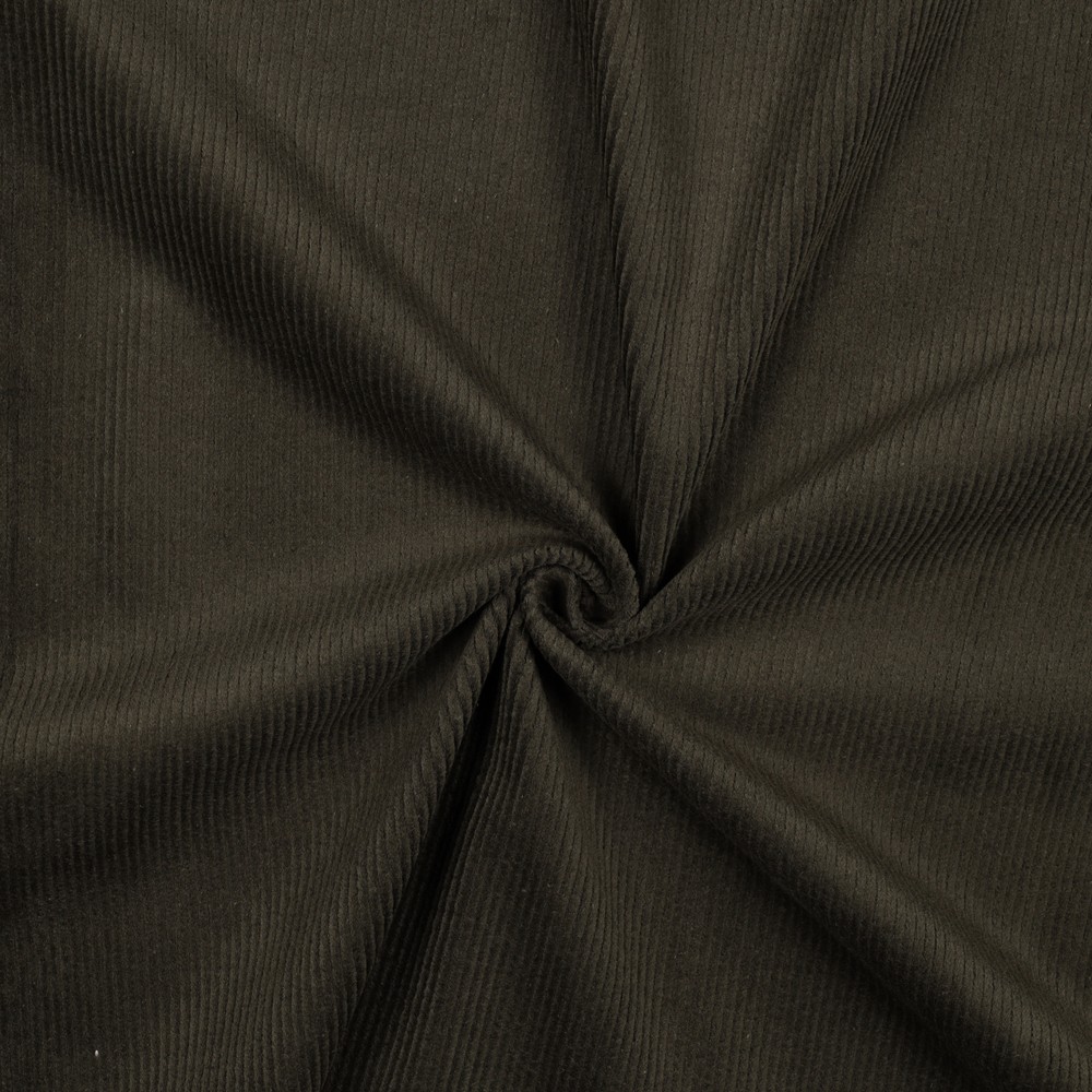 Black Washed Stretch Cotton Corduroy , Dressmaking fabric, Stretch