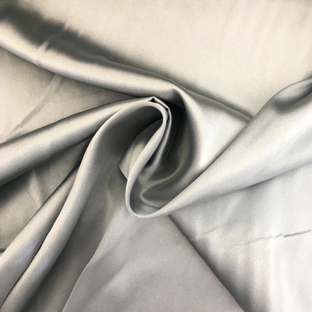 Silver Stretch Satin Fabric