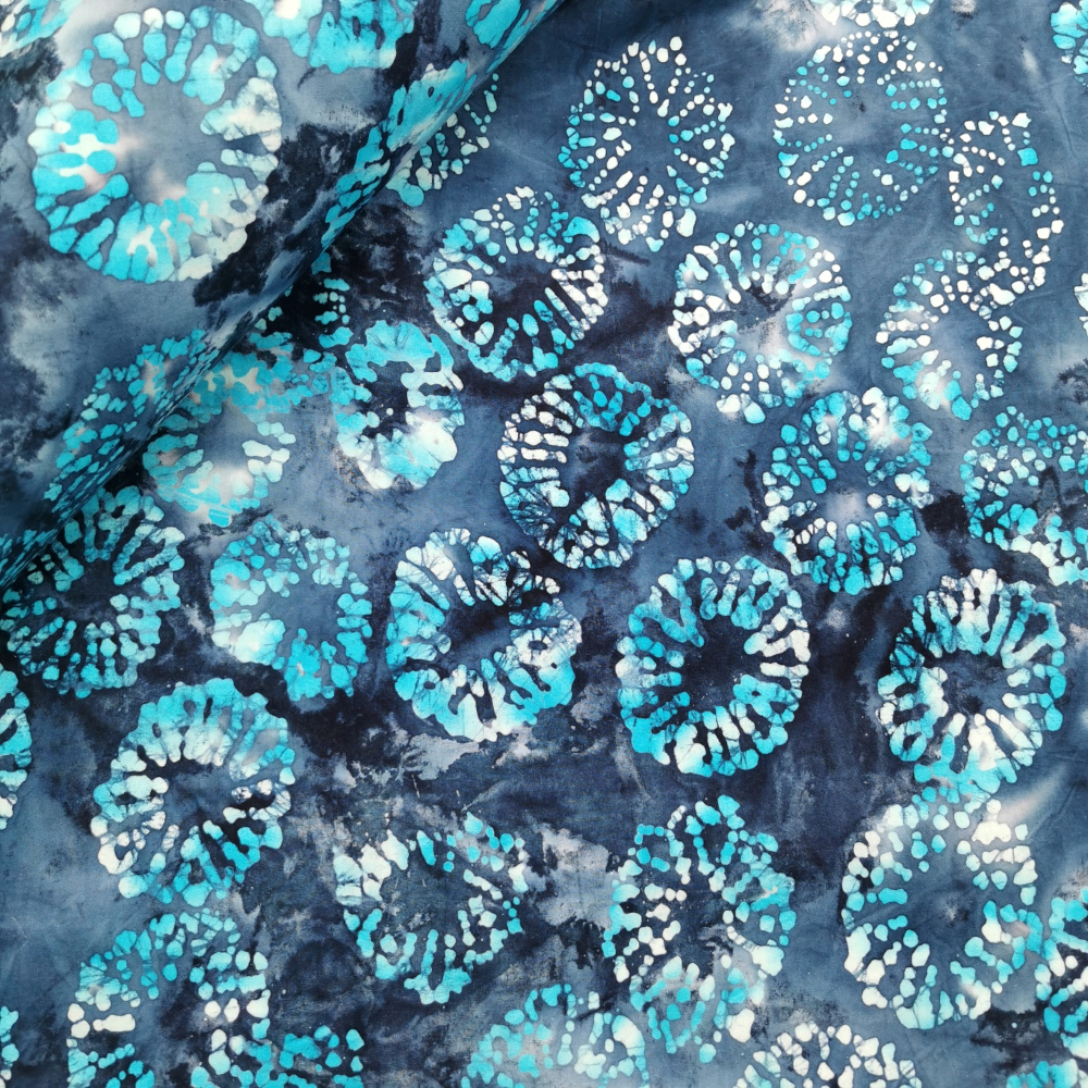 Batik 100% Cotton Fabric - Puerto Rico Blue, 100% Cotton Batik, Indian ...