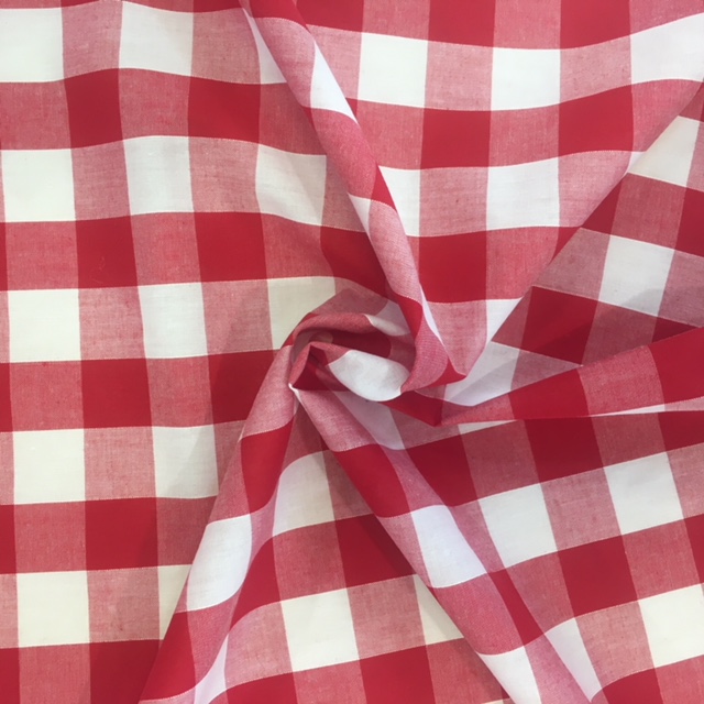 1'' Polycotton Gingham RED