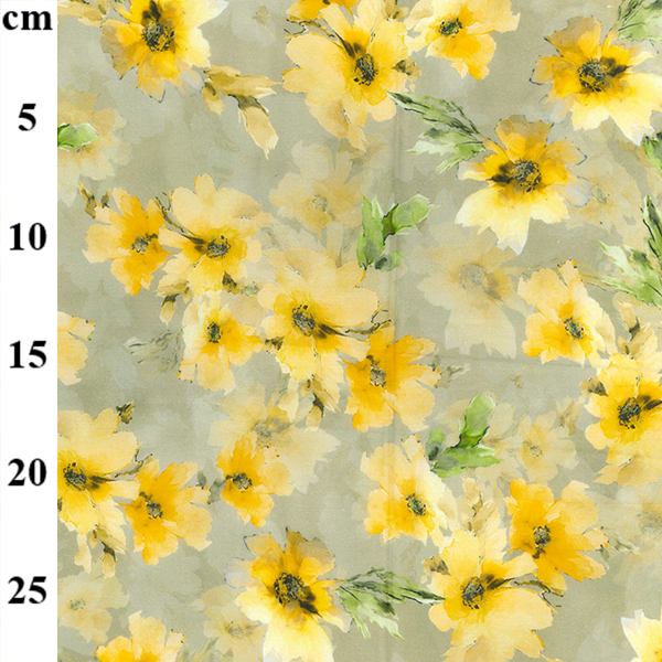 100 Cotton Lawn Design 6 YELLOW FLORAL fabric