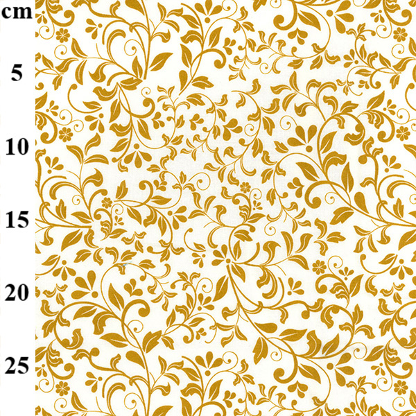 100% Floral Cotton IVORY-OCHRE