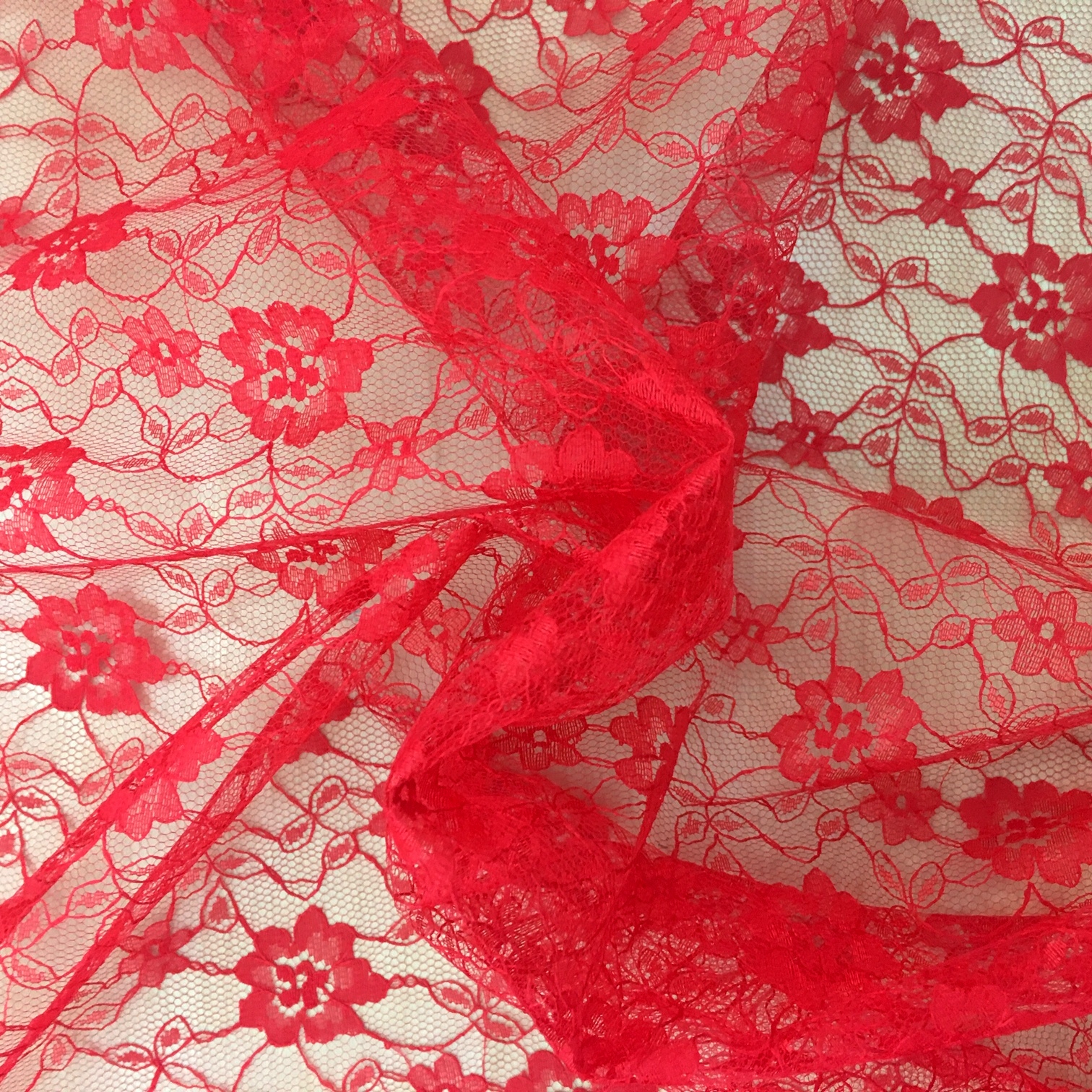 Floral Mesh Lace RED