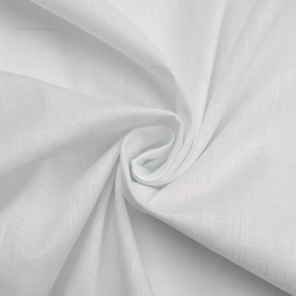 White Linen Cotton Spandex Fabric by the metre|25% Linen 70% Cotton 5% ...