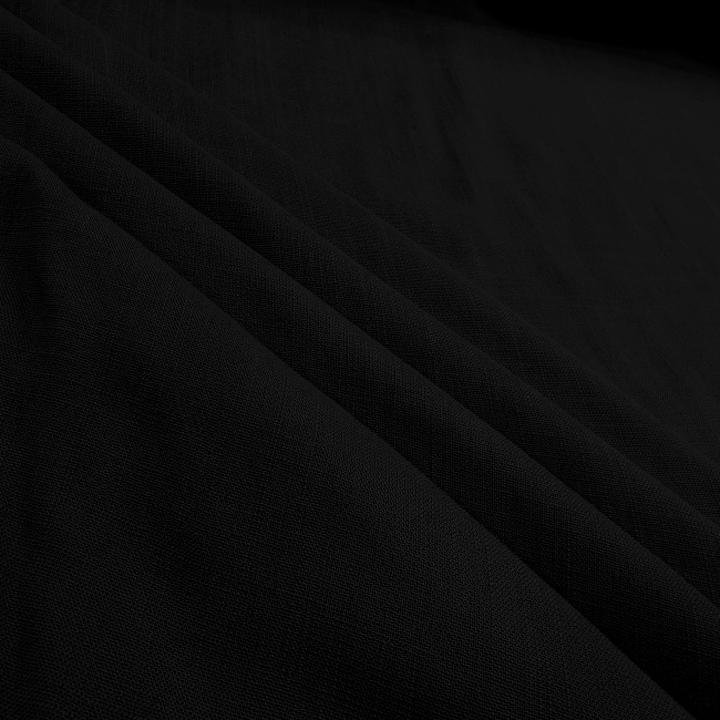 Linen Look - BLACK | 100% Polyester Dressmaking Fabric