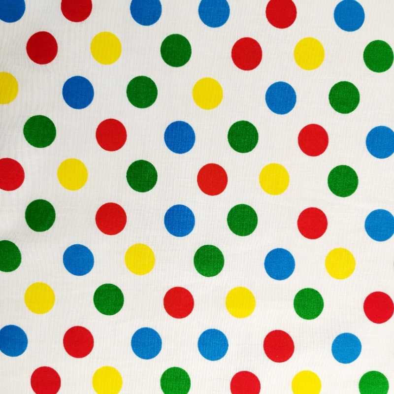 Large Multicolour Dots Spots Polycotton Fabric 44 inch 110cm FQ Half Metres 